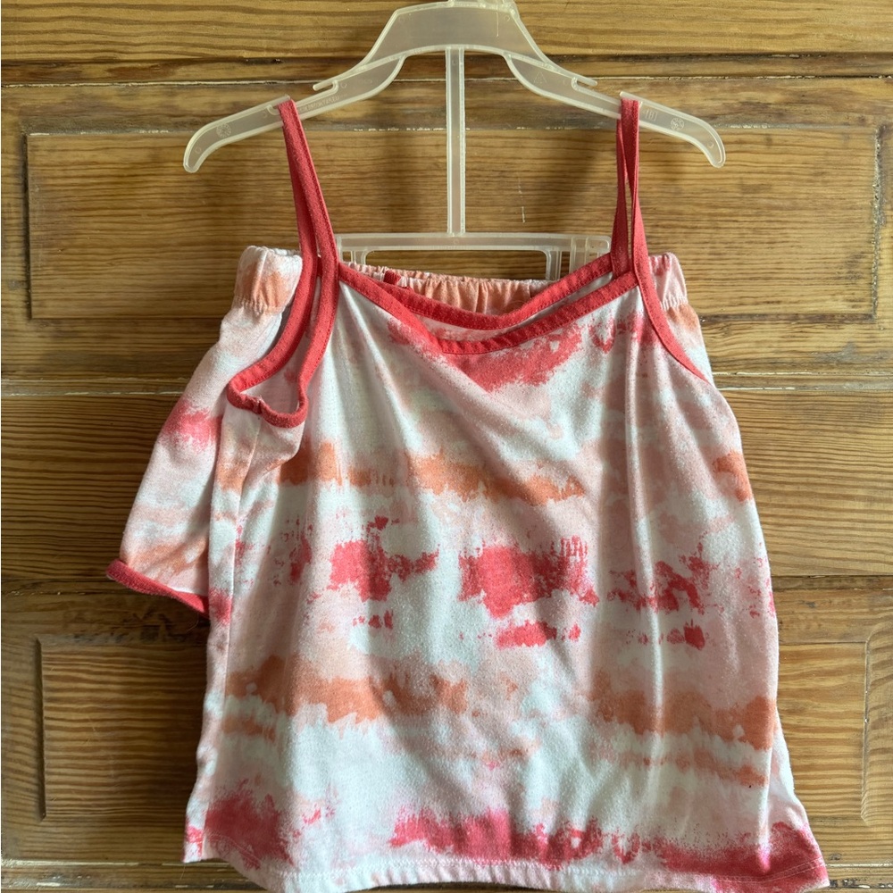 Wonder Nation Pink and White Tank and Shorts Pajama Set